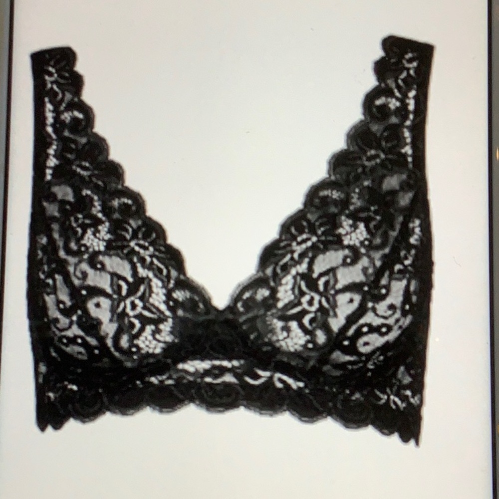HANRO Luxury Moments Black Lace Bra NWOT (32C)